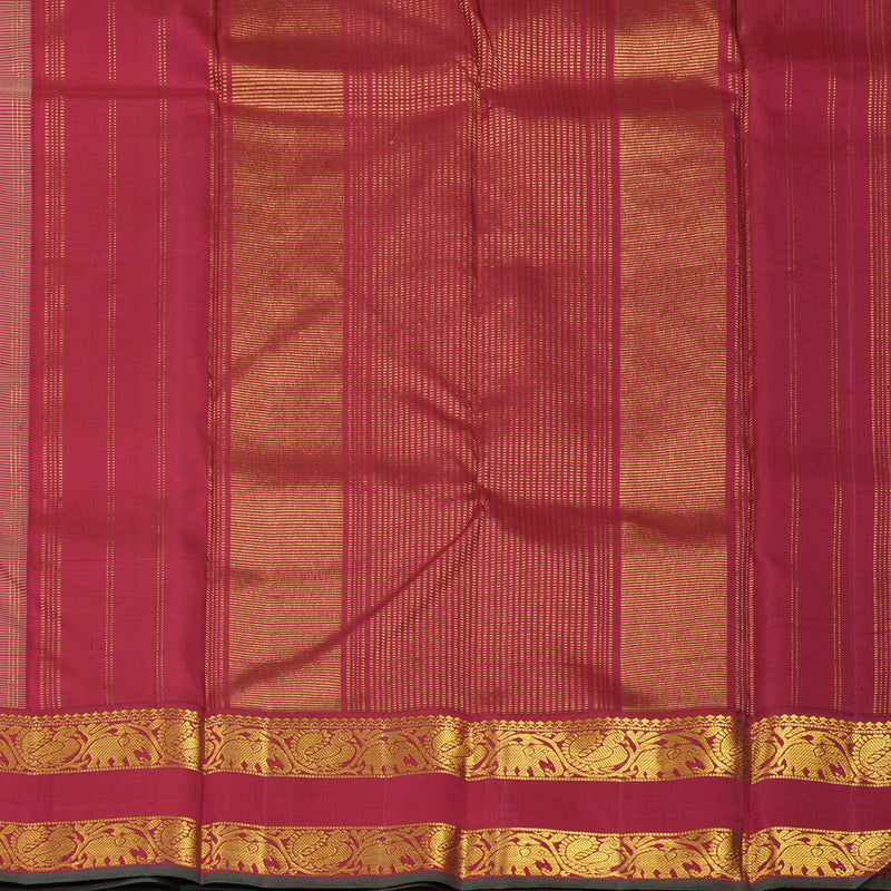 Hayagrivas Handloom Sandal Beige Kanjivaram Silk Saree with Maroon Border KBE2074A26-1