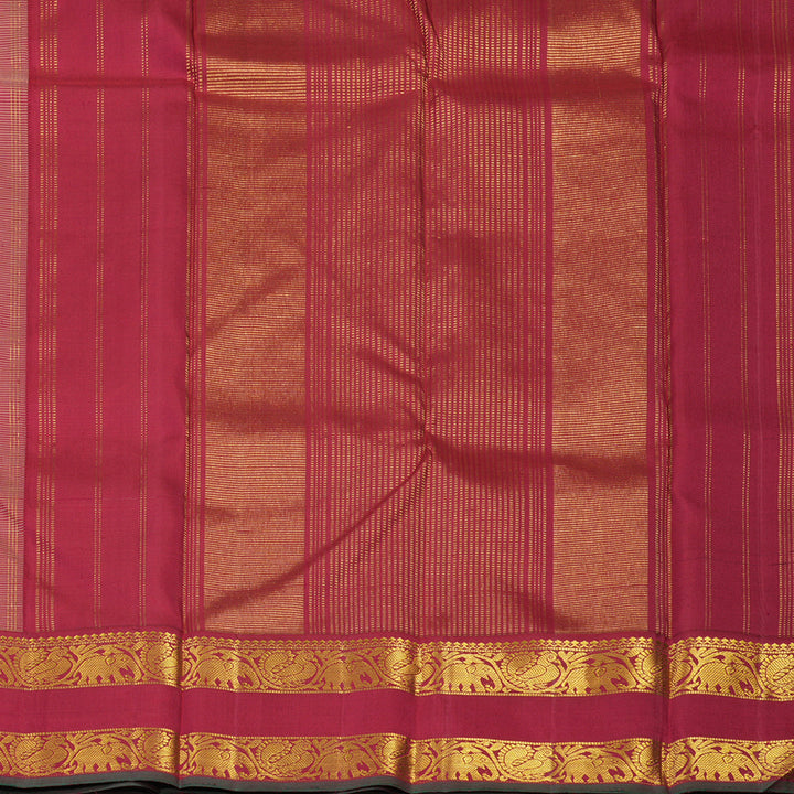 Hayagrivas Handloom Sandal Beige Kanjivaram Silk Saree with Maroon Border KBE2074A26-1