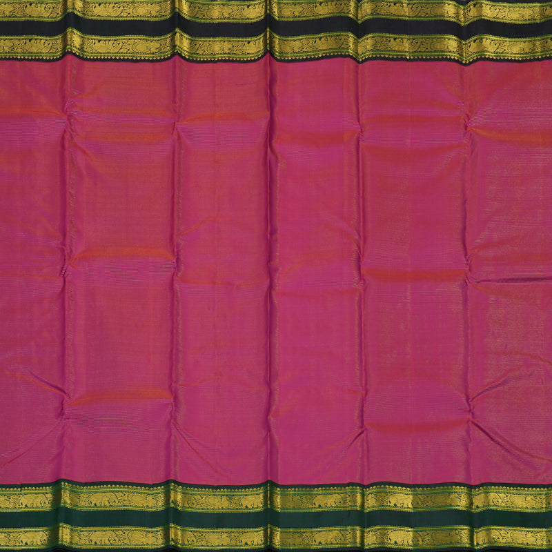 Hayagrivas Handloom Rani Pink Kanjivaram Silk Saree with Karum Pachai Border KBE2074A35-1