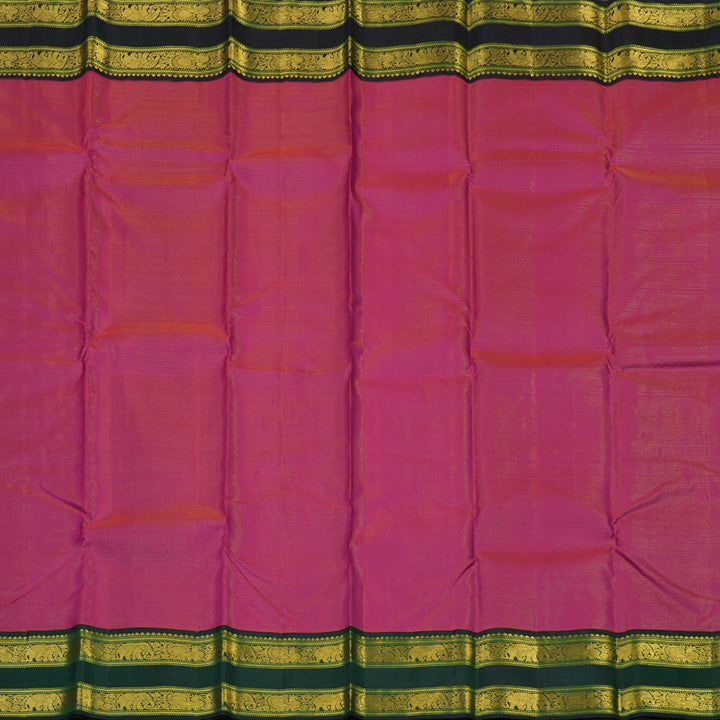 Hayagrivas Handloom Rani Pink Kanjivaram Silk Saree with Karum Pachai Border KBE2074A35-1
