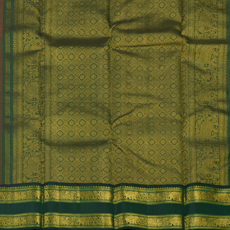 Hayagrivas Handloom Rani Pink Kanjivaram Silk Saree with Karum Pachai Border KBE2074A35-1