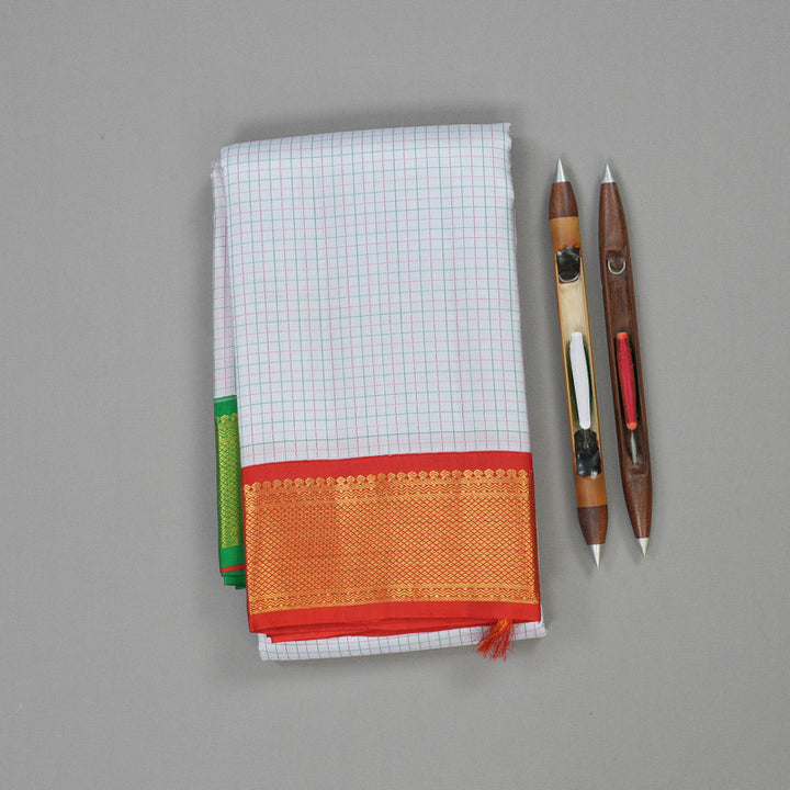 Hayagrivas Handloom Lilac Kanjivaram Silk Saree with Ganga Jamuna Border KBE2075A2-2