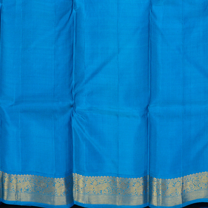 Hayagrivas Handloom Karum Pachai Kanjivaram Silk Saree with Ananda Blue Border KBE2075A3-2