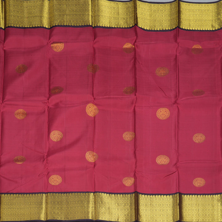 Hayagrivas Handloom Maroon Kanjivaram Silk Saree with Deep Nagapazham Border KBE2075A5-1