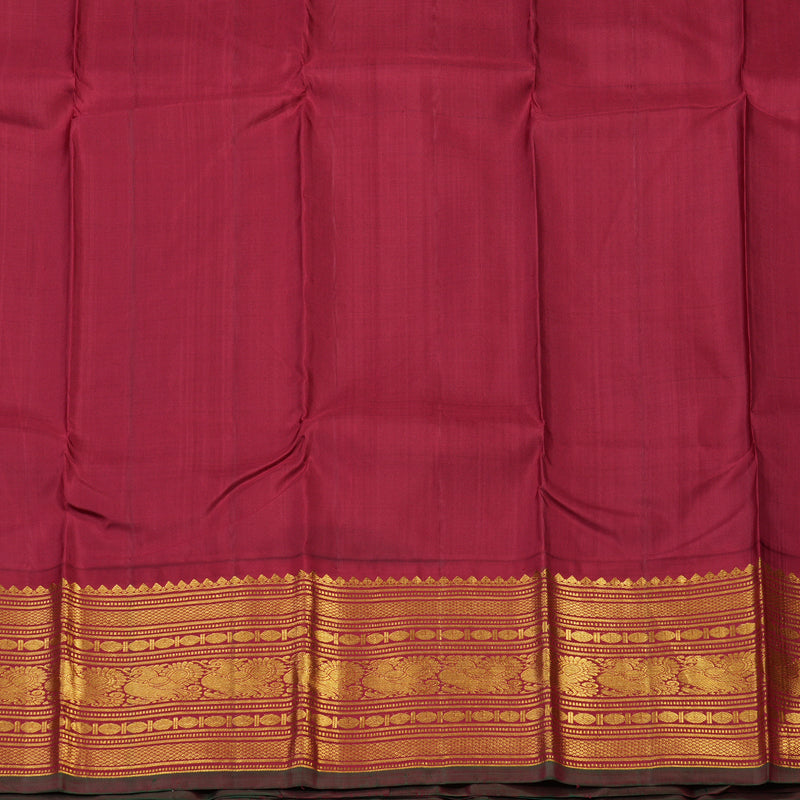 Hayagrivas Handloom Brinjal Purple Kanjivaram Silk Saree with Maroon Border KBE2075A5-4