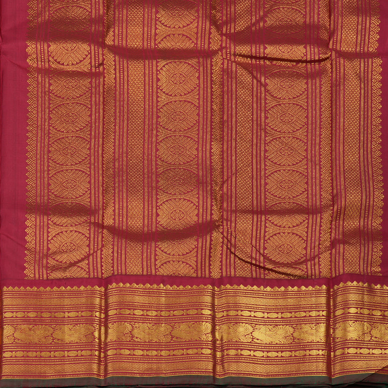 Hayagrivas Handloom Brinjal Purple Kanjivaram Silk Saree with Maroon Border KBE2075A5-4