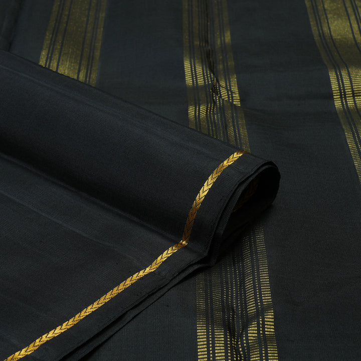 Hayagrivas Handloom Yellow Kanjivaram Silk Saree with Black Border KBE2076A4-1