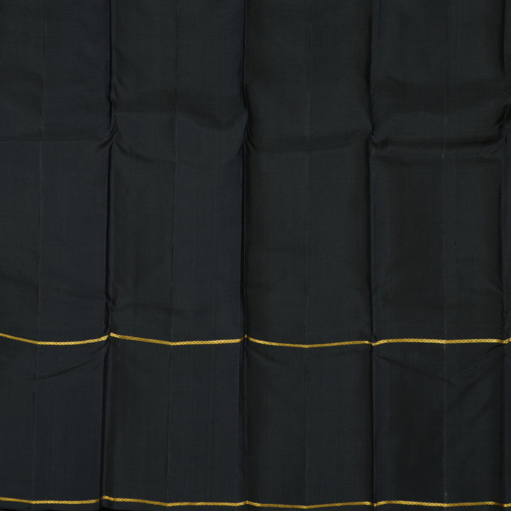 Hayagrivas Handloom Yellow Kanjivaram Silk Saree with Black Border KBE2076A4-1