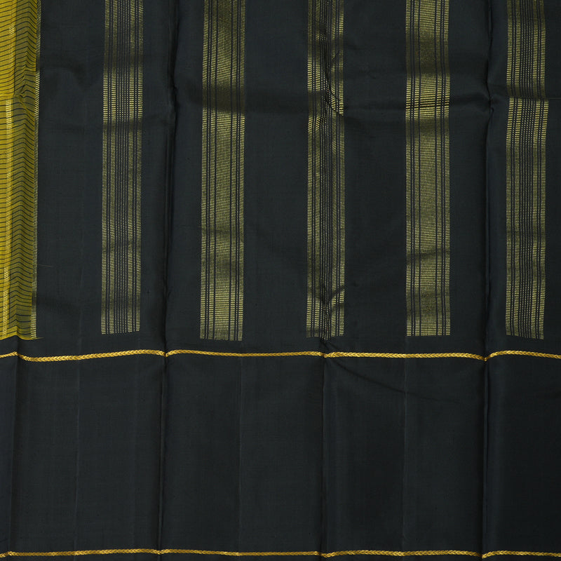 Hayagrivas Handloom Yellow Kanjivaram Silk Saree with Black Border KBE2076A4-1