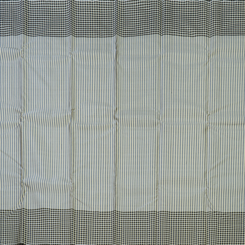 Hayagrivas Handloom Cream & Black Stripes Kanjivaram Silk Saree KBE2076A7-1