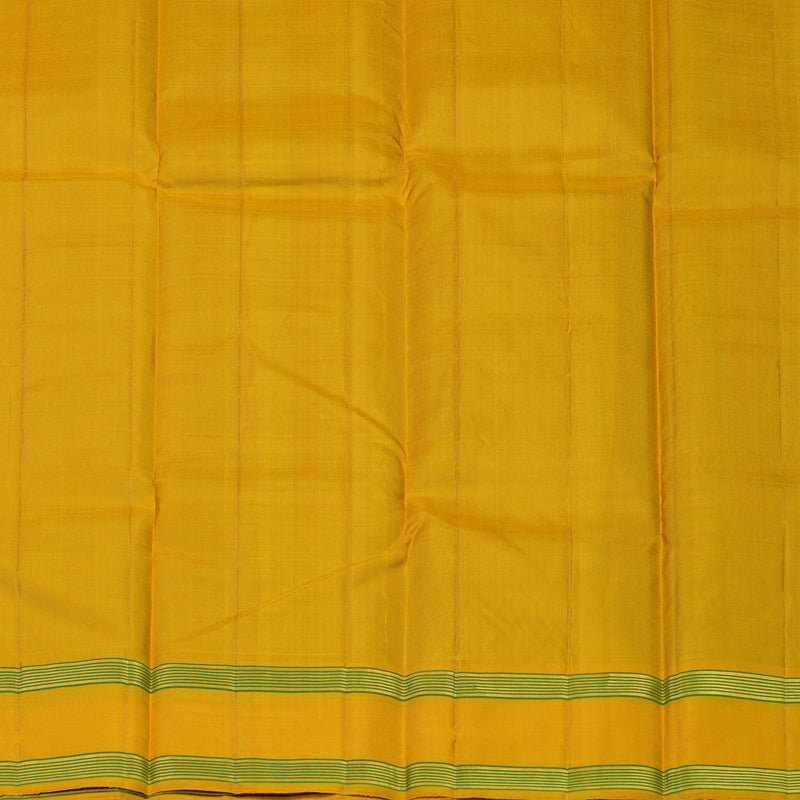Hayagrivas Handloom Golden Magenta Kanjivaram Silk Saree with Yellow Border KBE2077A5-2