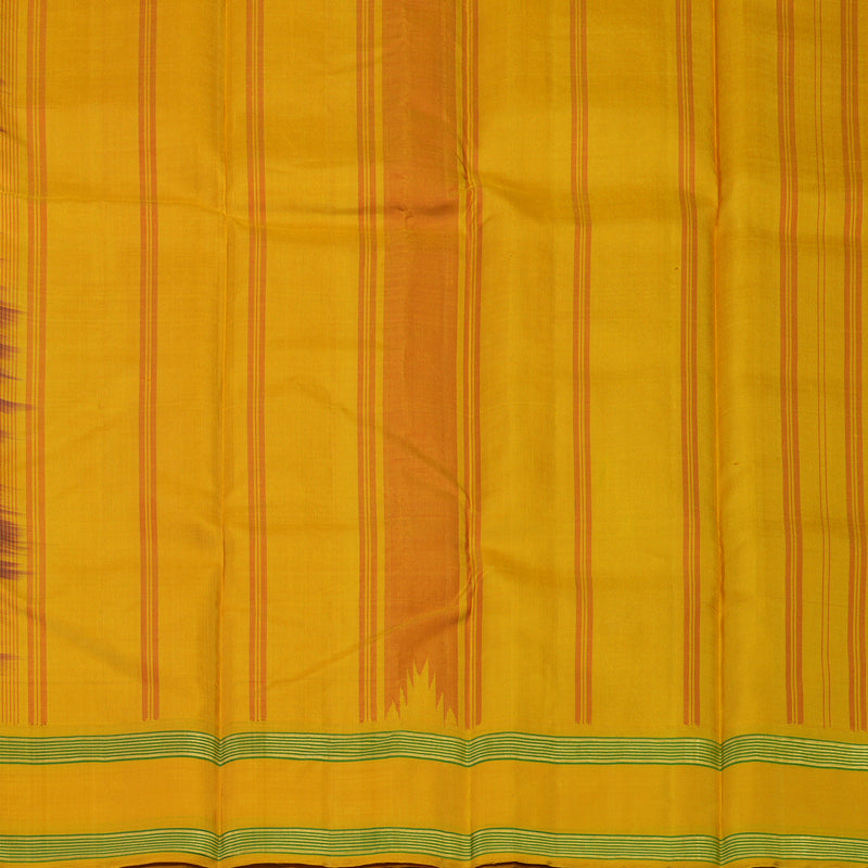 Hayagrivas Handloom Golden Magenta Kanjivaram Silk Saree with Yellow Border KBE2077A5-2