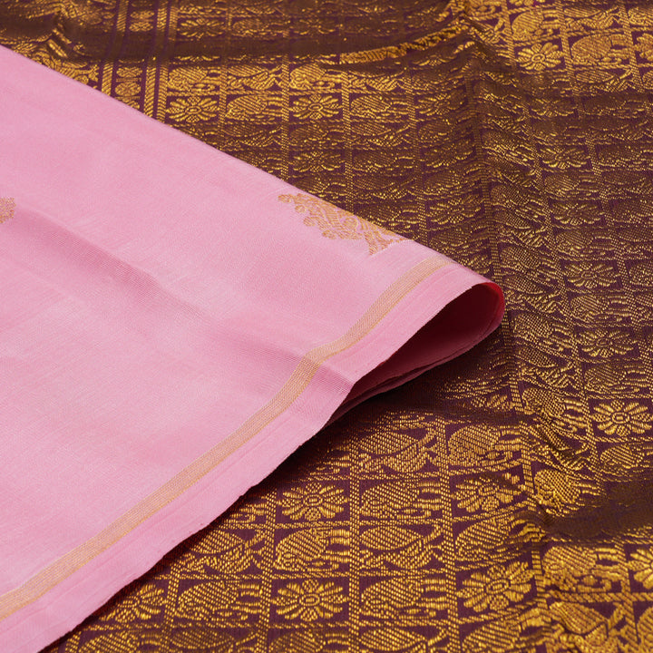Hayagrivas Handloom Rose Pink Kanjivaram Silk Saree KBE2078A3-2