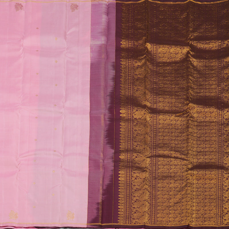 Hayagrivas Handloom Rose Pink Kanjivaram Silk Saree KBE2078A3-2