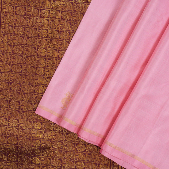 Hayagrivas Handloom Rose Pink Kanjivaram Silk Saree KBE2078A3-2