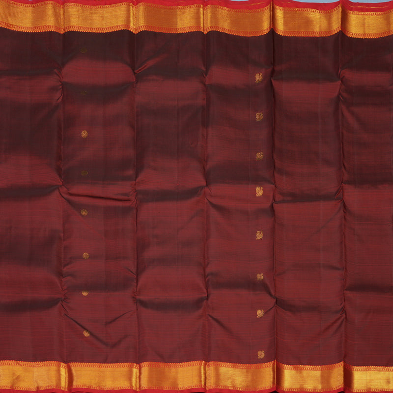 Hayagrivas Handloom Araku Maroon Kanjivaram Silk Saree with Red Border KBE2078A8-1
