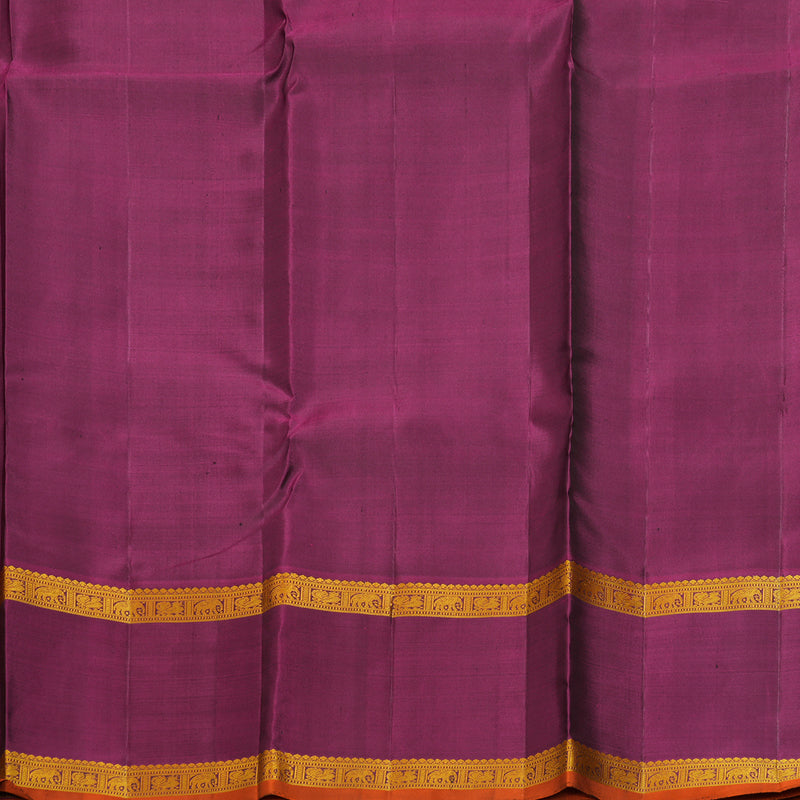 Hayagrivas Handloom Bottle Green Kanjivaram Silk Saree with Purple Border KBE2079A5-1