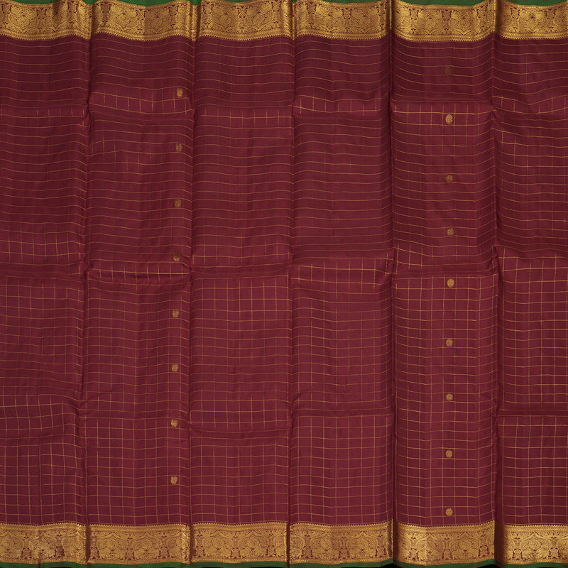 Hayagrivas Handloom Brown Kanjivaram Silk Saree KBE207D6-1