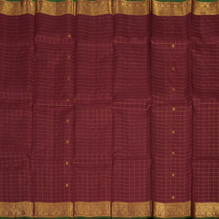 Hayagrivas Handloom Brown Kanjivaram Silk Saree KBE207D6-1