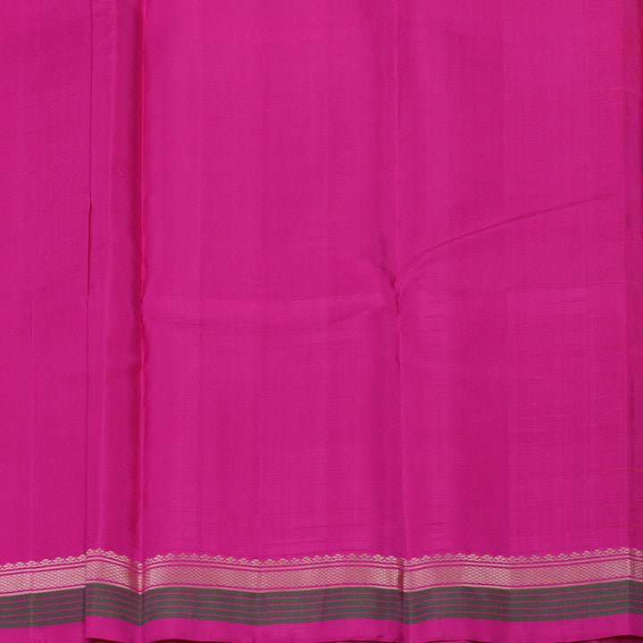 Hayagrivas Handloom Rust Kanjivaram Silk Saree with Magenta-Pink Border KBE2081A2-2