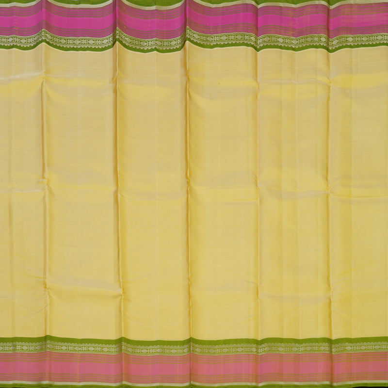 Hayagrivas Handloom Pale Yellow Kanjivaram Silk Saree KBE2081A2-3
