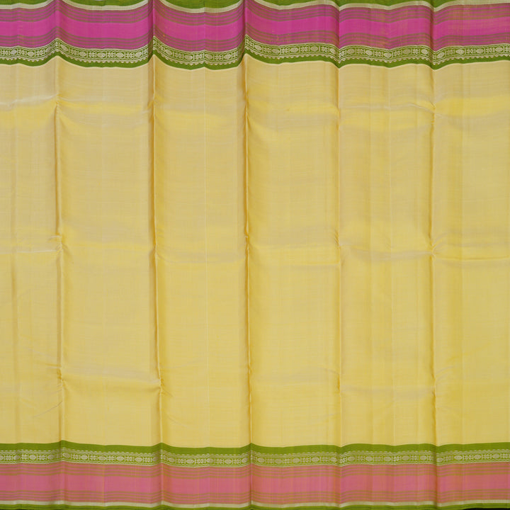 Hayagrivas Handloom Pale Yellow Kanjivaram Silk Saree KBE2081A2-3