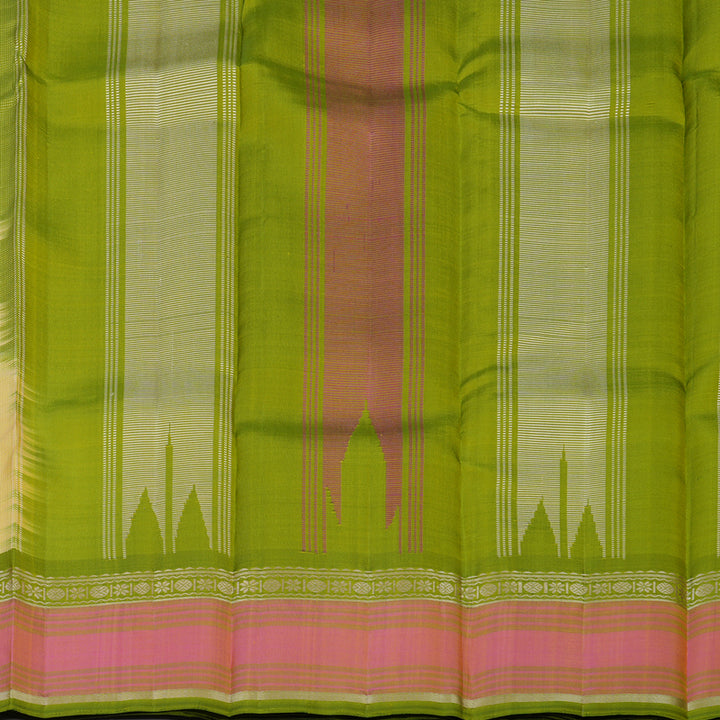 Hayagrivas Handloom Pale Yellow Kanjivaram Silk Saree KBE2081A2-3