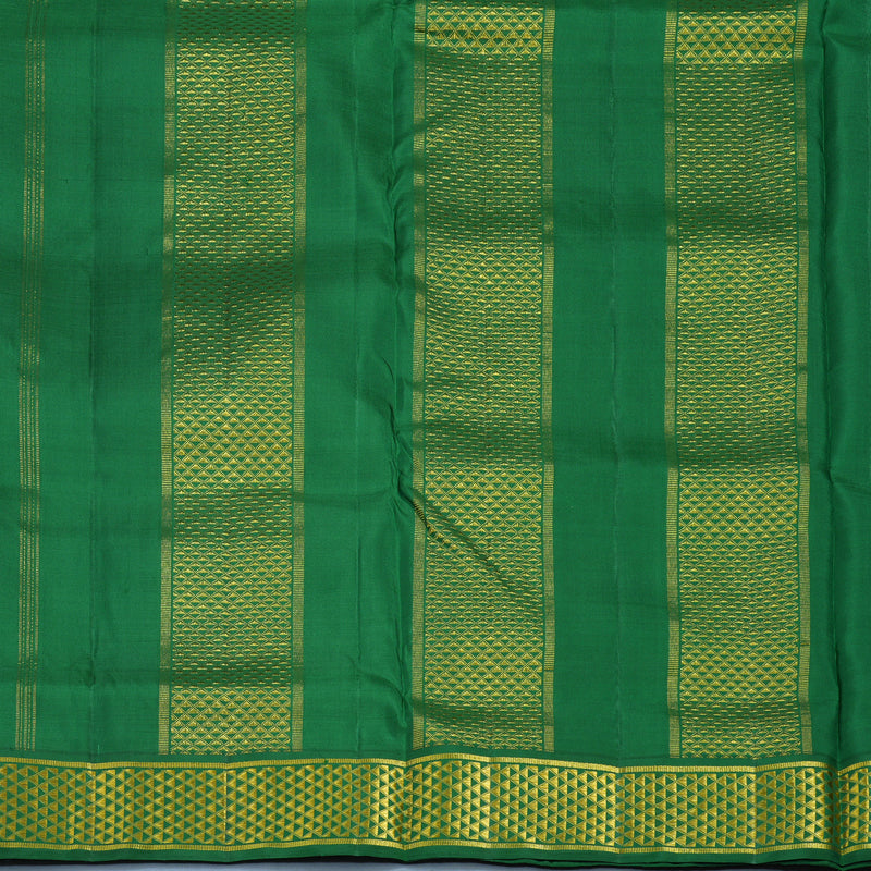 Hayagrivas Handloom Lotus Pink Ten Yards Silk Saree with Dark Green Border KBE2085A1-5