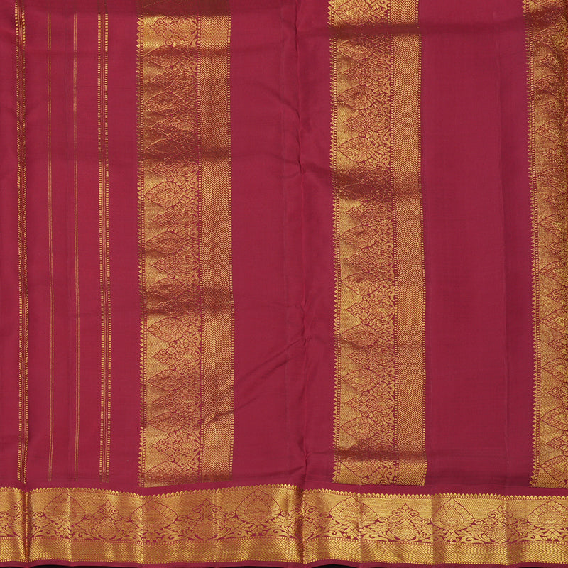 Hayagrivas Handloom Peach Orange Ten Yards Silk Saree with Maroon Border KBE2085A2-1