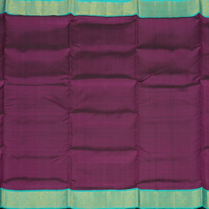 Hayagrivas Handloom Brinjal Purple Ten Yards Silk Saree KBE2085A2-4