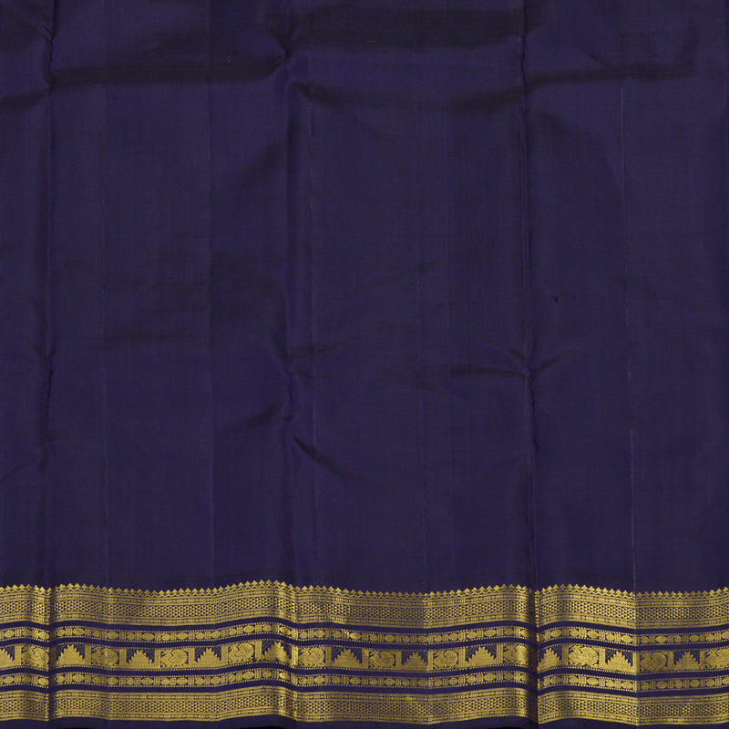 Hayagrivas Handloom Beige Kanjivaram Silk Saree with Midnight Blue Border KBE2086A13-1