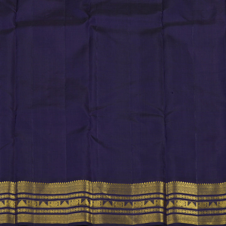 Hayagrivas Handloom Beige Kanjivaram Silk Saree with Midnight Blue Border KBE2086A13-1