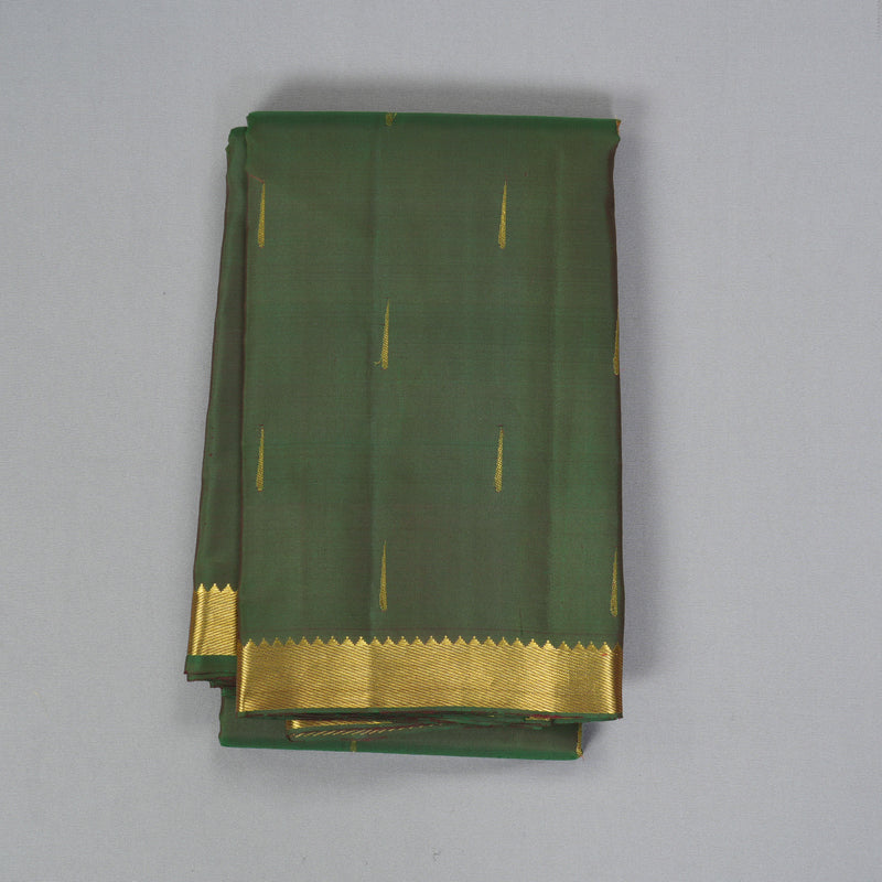 Hayagrivas Handloom Olive Green Kanjivaram Silk Saree KBE2086A17-1