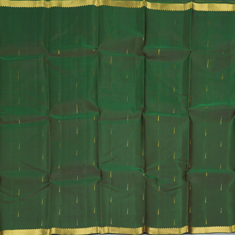 Hayagrivas Handloom Olive Green Kanjivaram Silk Saree KBE2086A17-1