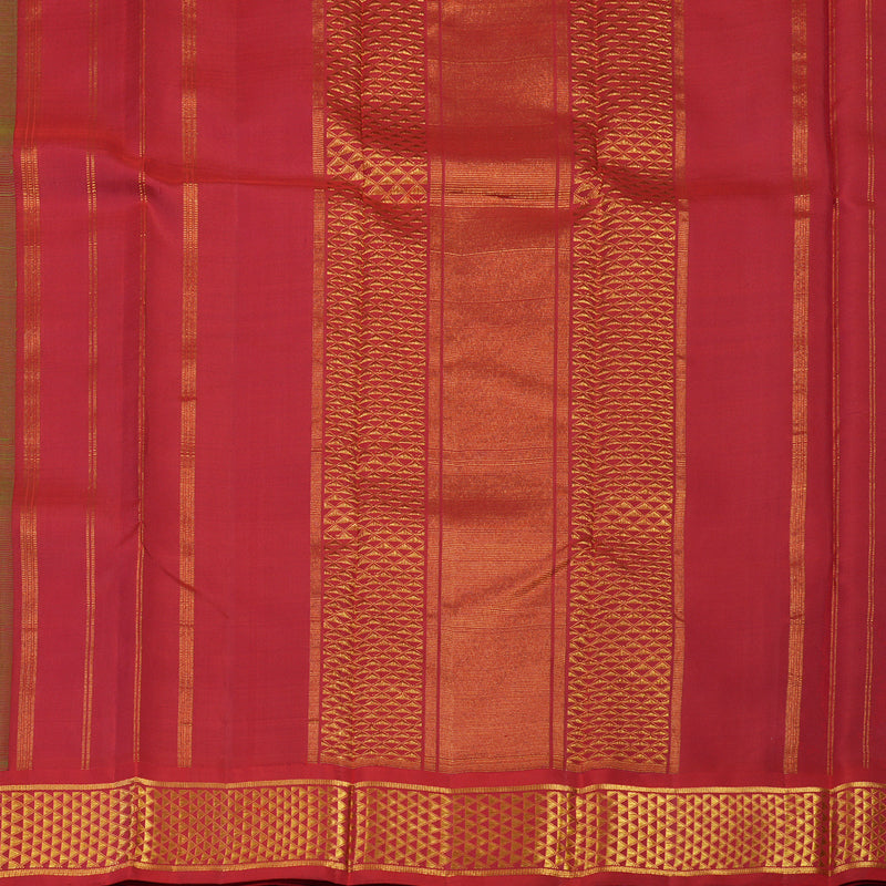 Hayagrivas Handloom Fluorescent Green Kanjivaram Silk Saree with Red Border KBE2088A5-1