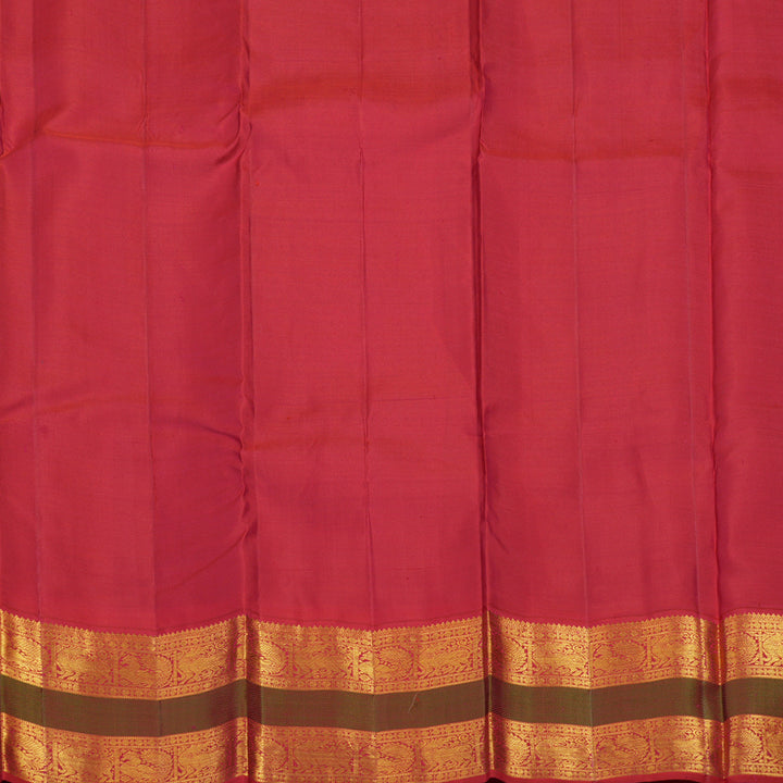Hayagrivas Handloom Bottle Green Kanjivaram Silk Saree with Red Border KBE2090A2-4