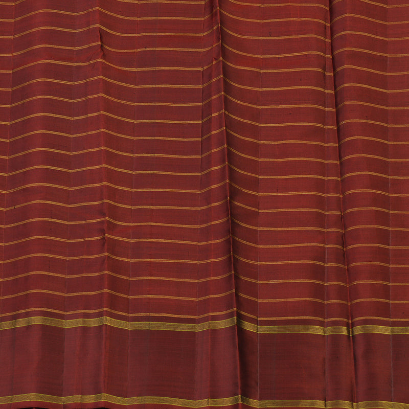 Hayagrivas Handloom Grey Kanjivaram Silk Saree with Rust Orange Border KBE2090A4-1