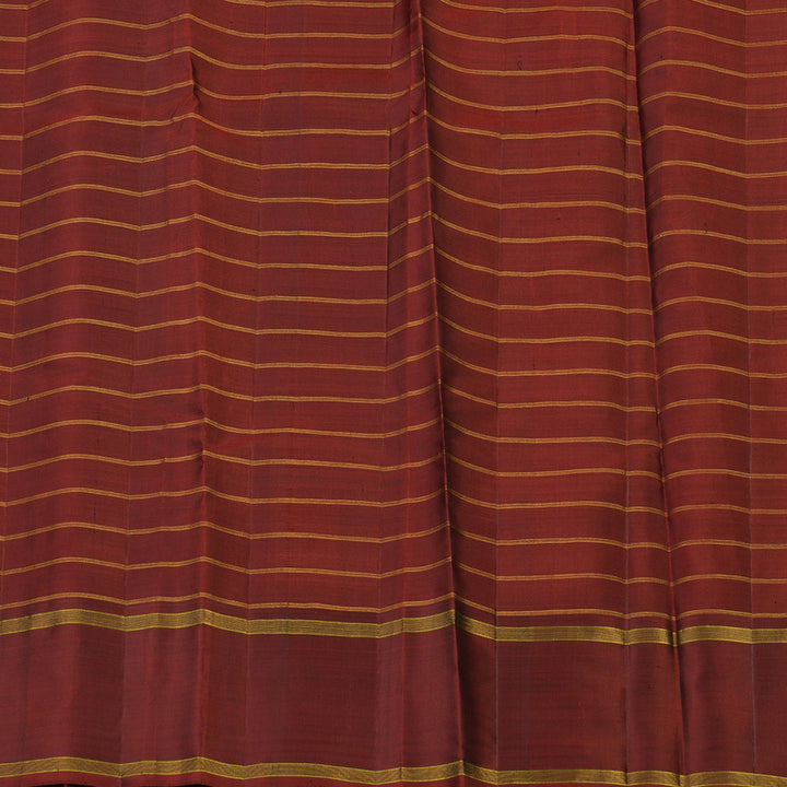 Hayagrivas Handloom Grey Kanjivaram Silk Saree with Rust Orange Border KBE2090A4-1
