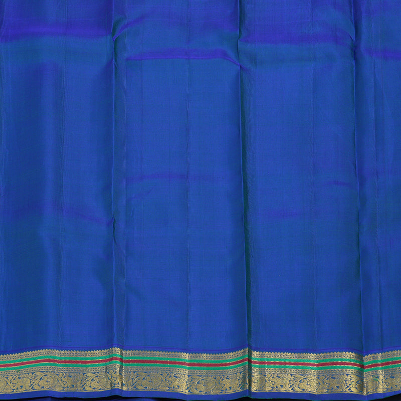 Hayagrivas Handloom Rose Pink Kanjivaram Silk Saree with Peacock Blue Border KBE2092A1-1