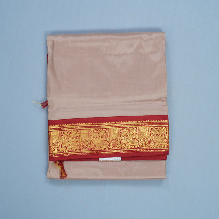 Hayagrivas Handloom Onion Pink Ten Yards Silk Saree KBE2099A1-55