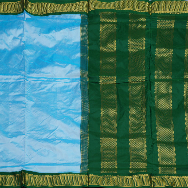 Hayagrivas Handloom Powder Blue Ten Yards Silk Saree KBE2099A1-74