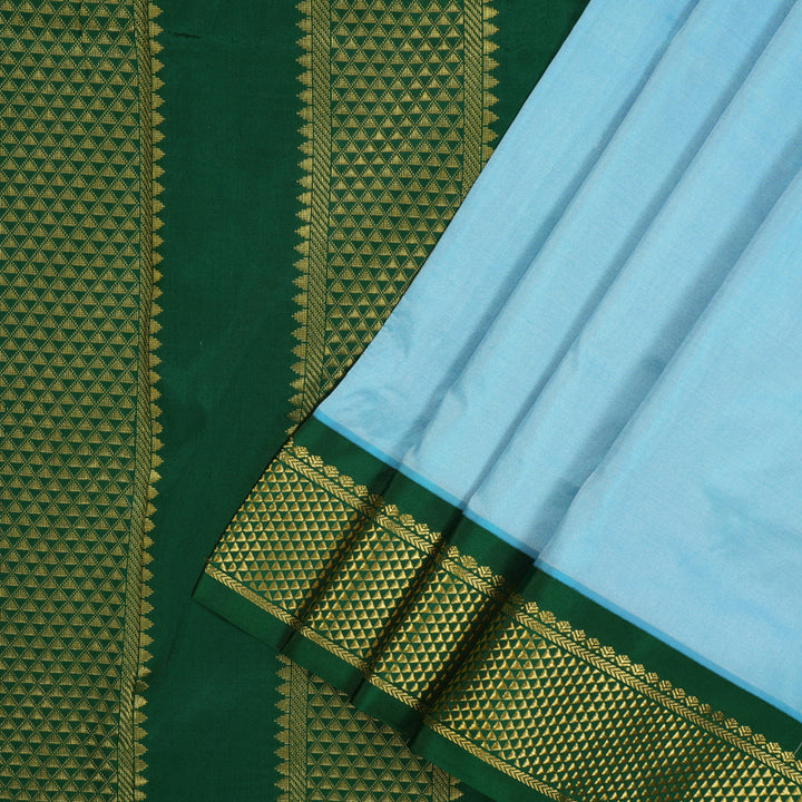 Hayagrivas Handloom Powder Blue Ten Yards Silk Saree KBE2099A1-74