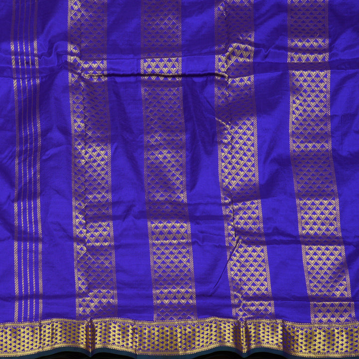 Hayagrivas Blue Handloom Kanjivaram Ten Yards Silk Saree KBE209D1-1