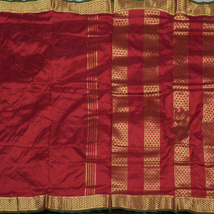 Hayagrivas Maroon Handloom Kanjivaram Ten Yards Silk Saree KBE209D1-3