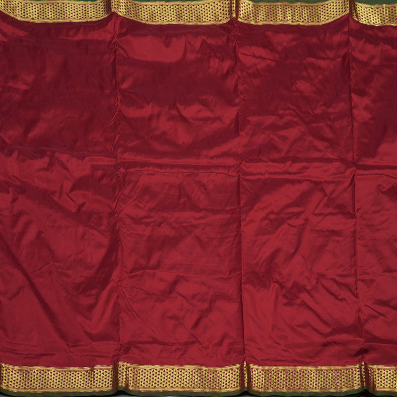 Hayagrivas Handloom Ten Yards Koorai Madisar Silk Saree in Majestic Maroon KBE209D1-4