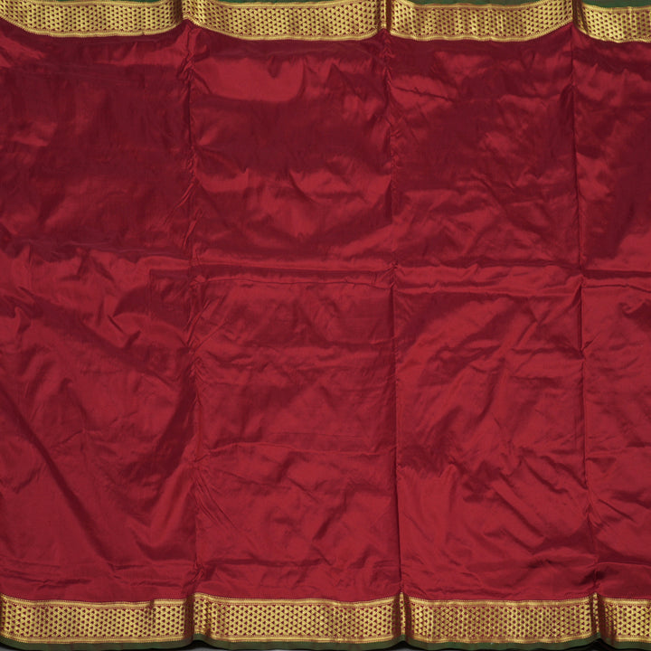 Hayagrivas Handloom Ten Yards Koorai Madisar Silk Saree in Majestic Maroon KBE209D1-4