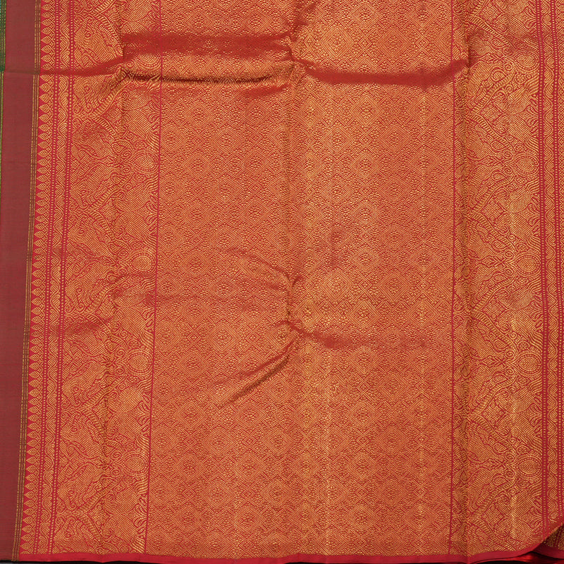 Hayagrivas Handloom Pure Kanjivaram Silk Saree in Vibrant Peacock blue KBE20D5-2