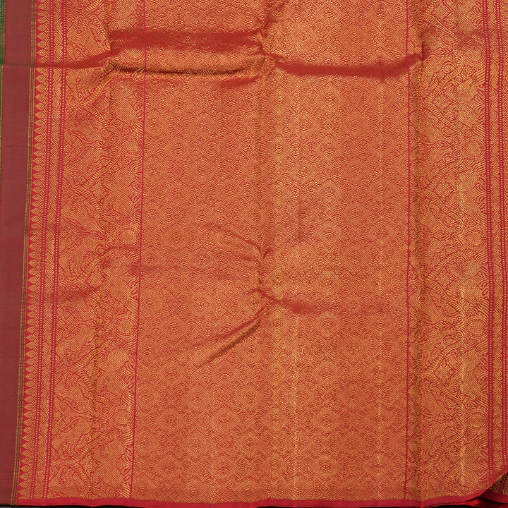 Hayagrivas Handloom Pure Kanjivaram Silk Saree in Vibrant Peacock blue KBE20D5-2