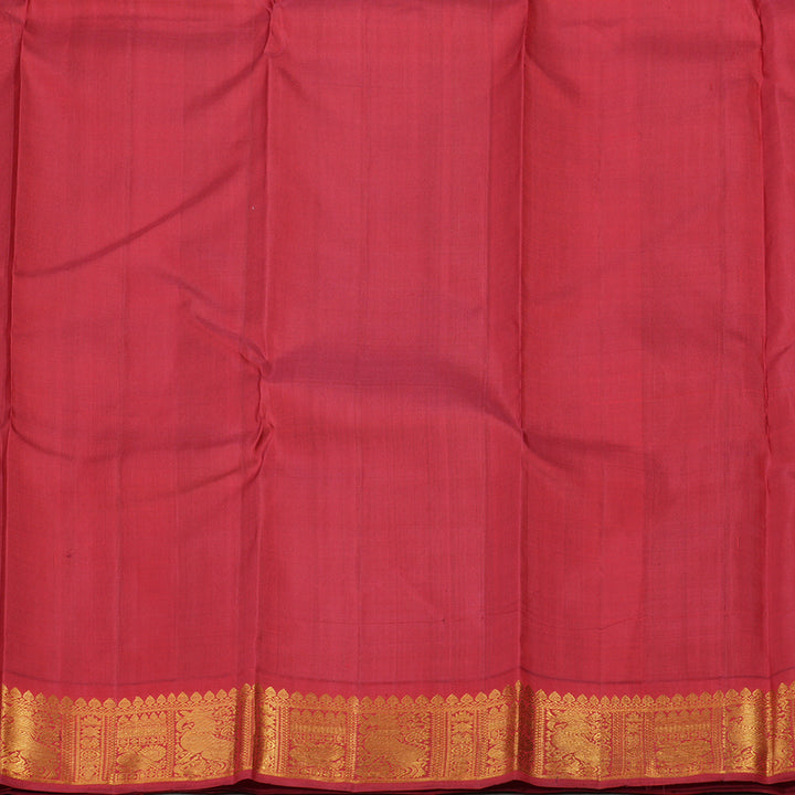 Hayagrivas Handloom Fluorescent Green Kanjivaram Silk Saree with Maroon Border KBE20D8-3