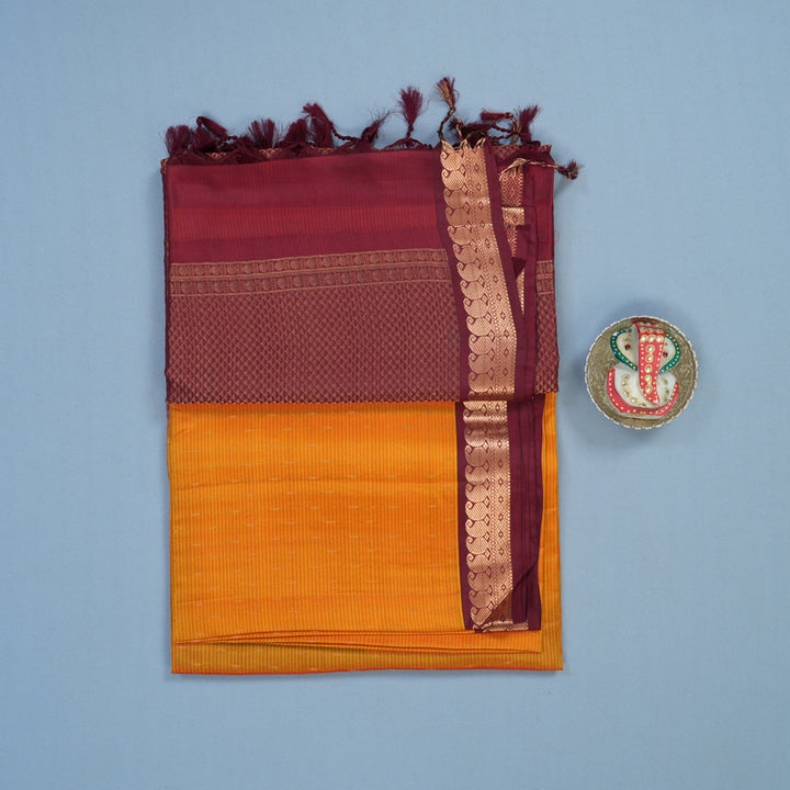 Hayagrivas Mambazham Yellow Handloom Soft Silk Saree KBE2102A2-6